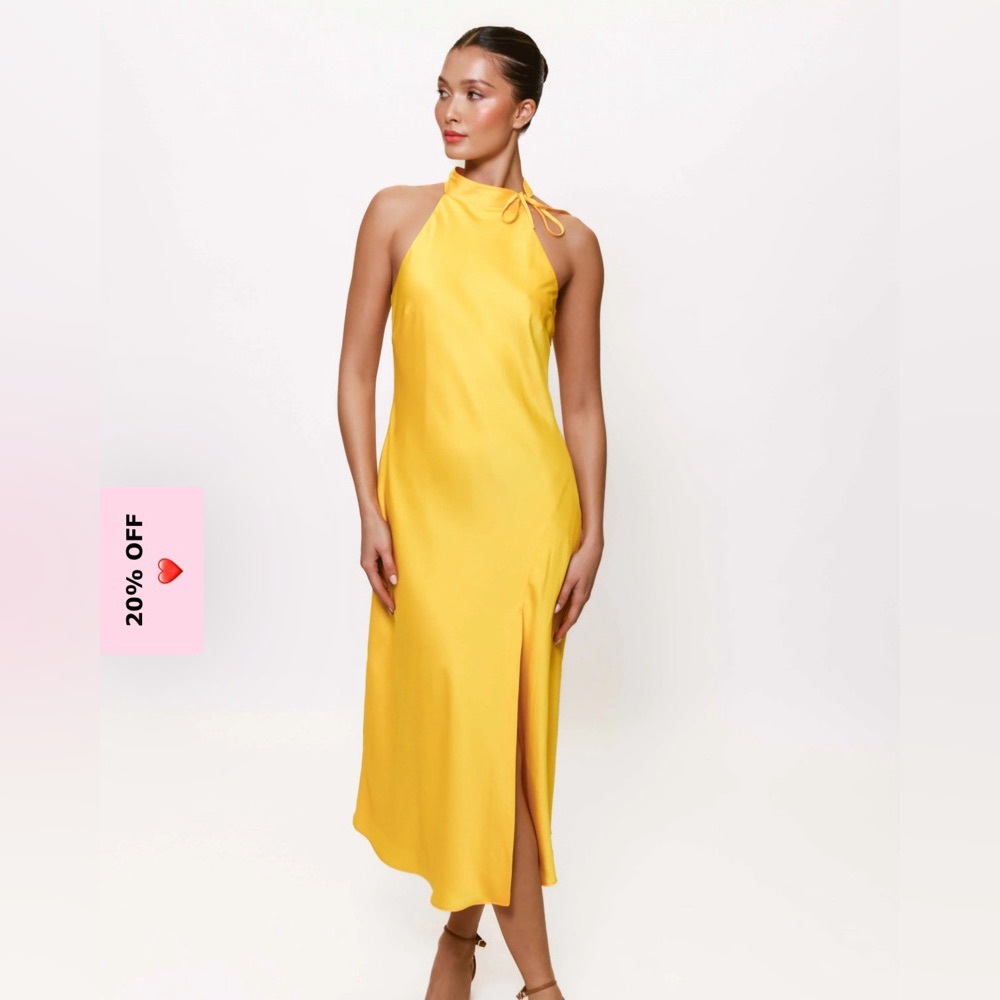 Hutch Vibrant Yellow Midi Dress